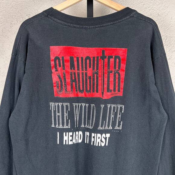 Slaughter The Wild Life 1992 Tour Rock Metal XL Band Longsleeve - Picture 1 of 5